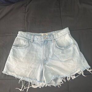 Cotton On Light Blue Distressed Denim Shorts